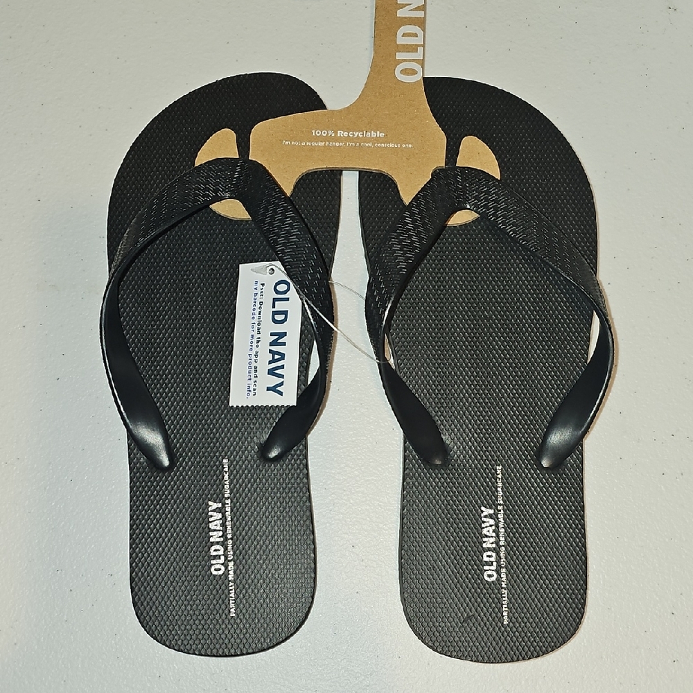Old Navy Black Flip Flops Sandals for Kids Size 3Y-4Y New